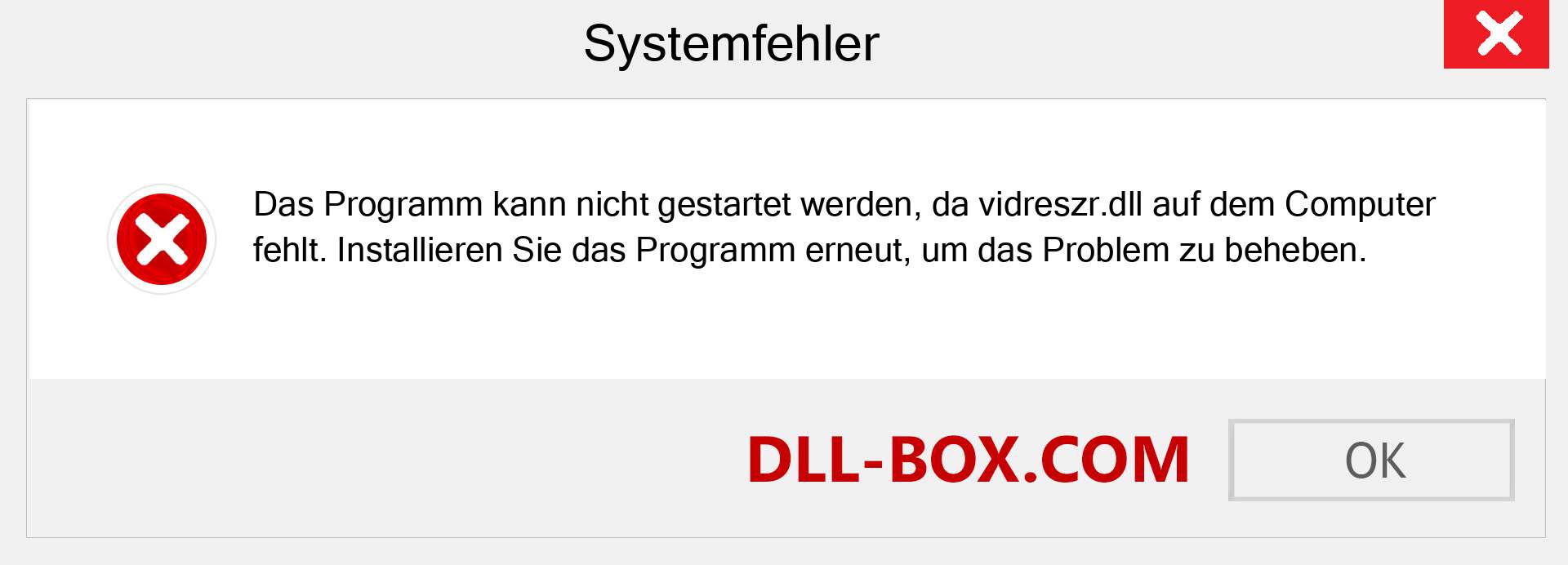 vidreszr.dll-Datei fehlt?. Download für Windows 7, 8, 10 - Fix vidreszr dll Missing Error unter Windows, Fotos, Bildern