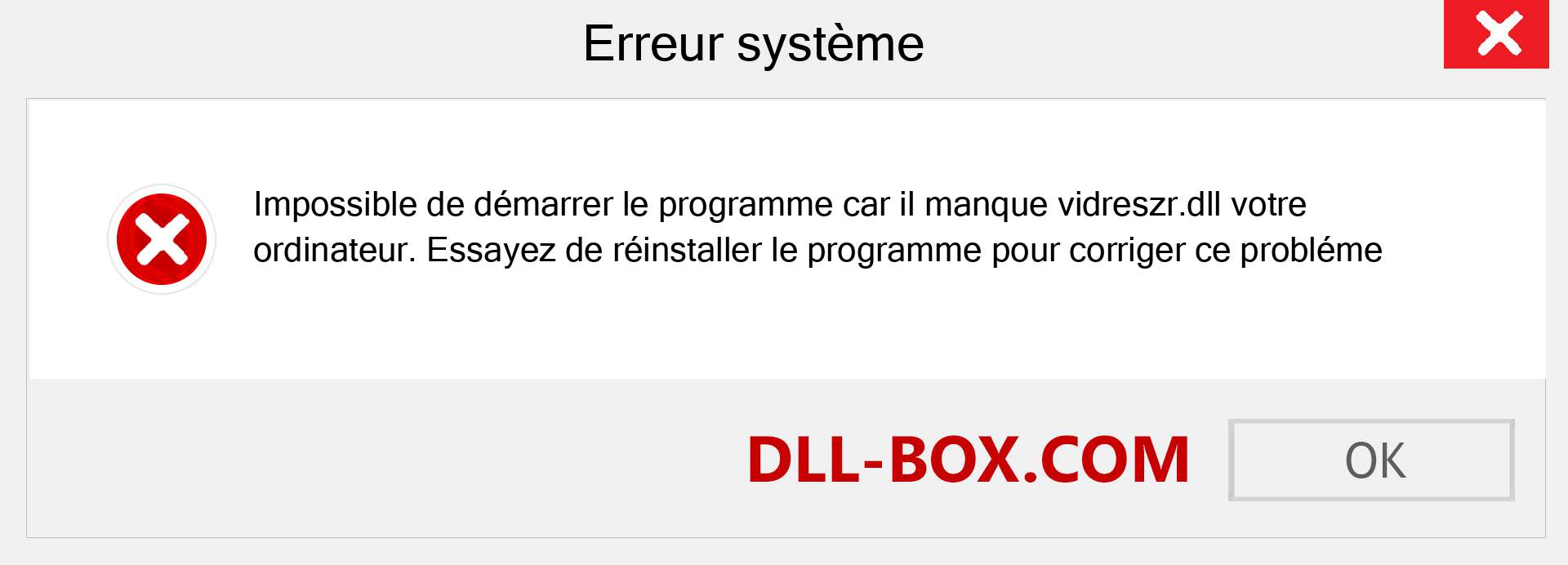 Le fichier vidreszr.dll est manquant ?. Télécharger pour Windows 7, 8, 10 - Correction de l'erreur manquante vidreszr dll sur Windows, photos, images